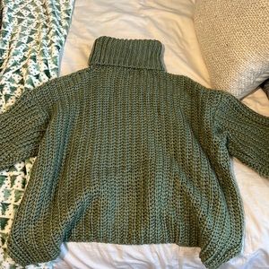 Princess Polly Green Chunky Turtleneck Sweater